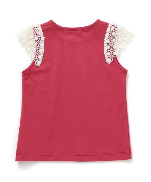 BeBe / べべ Tシャツ | お花レースキャップスリーブ天竺Tシャツ(90~150cm) | 詳細9