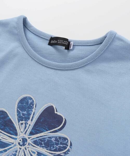 BeBe / べべ Tシャツ | 袖リボンフラワープリント天竺半袖Tシャツ(90~160cm) | 詳細10
