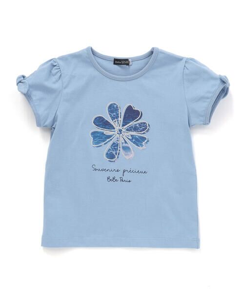 BeBe / べべ Tシャツ | 袖リボンフラワープリント天竺半袖Tシャツ(90~160cm) | 詳細8