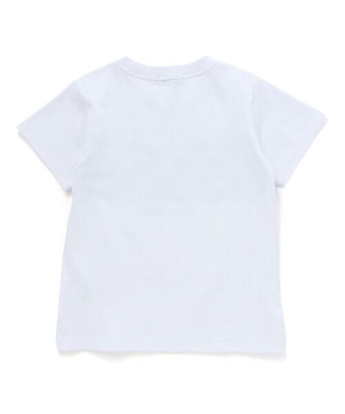 BeBe / べべ Tシャツ | 【お揃い】復刻アーカイブタイル柄ライン切り替え半袖天竺Tシャツ(90~150cm) | 詳細6