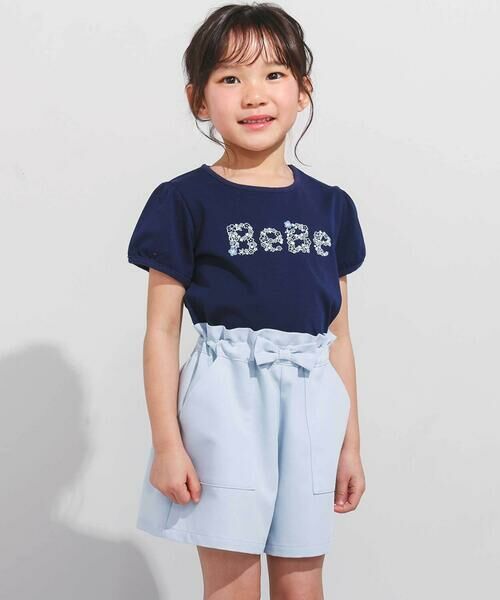 BeBe / べべ Tシャツ | 【WEB限定】発泡プリントお花ロゴ天竺半袖Tシャツ(100~140cm) | 詳細3