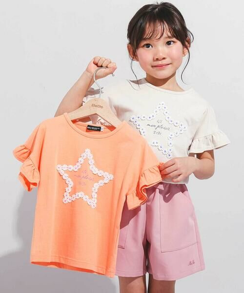 BeBe / べべ Tシャツ | 【WEB限定】お花レース星フリル天竺半袖Tシャツ(100~140cm) | 詳細2