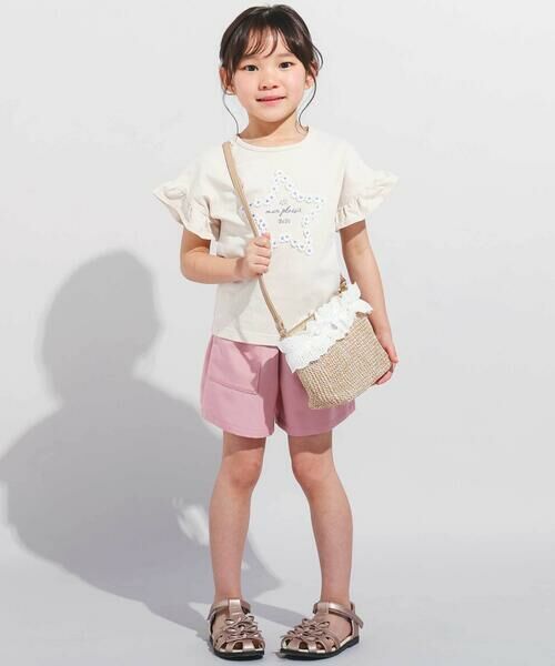 BeBe / べべ Tシャツ | 【WEB限定】お花レース星フリル天竺半袖Tシャツ(100~140cm) | 詳細3