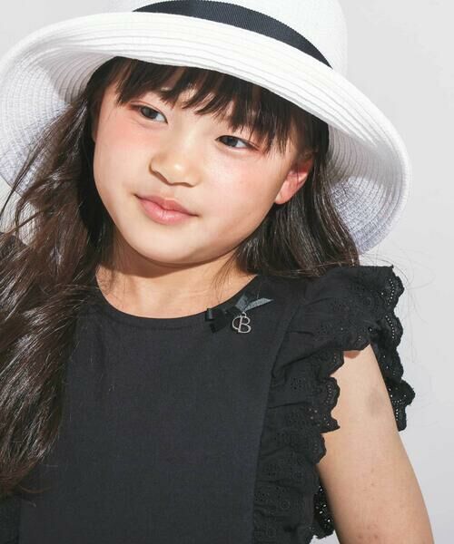 BeBe / べべ Tシャツ | 肩フリルレース天竺ノースリーブTシャツ(90~150cm) | 詳細5