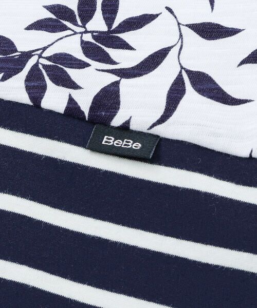 BeBe / べべ Tシャツ | リーフ柄ボーダー切り替え天竺半袖Tシャツ(90~150cm) | 詳細11