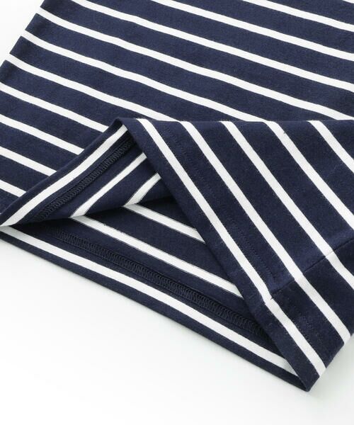 BeBe / べべ Tシャツ | リーフ柄ボーダー切り替え天竺半袖Tシャツ(90~150cm) | 詳細13