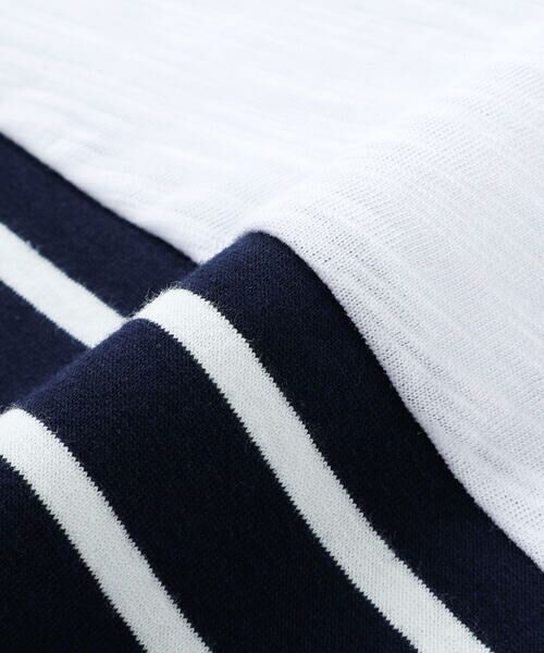 BeBe / べべ Tシャツ | リーフ柄ボーダー切り替え天竺半袖Tシャツ(90~150cm) | 詳細14