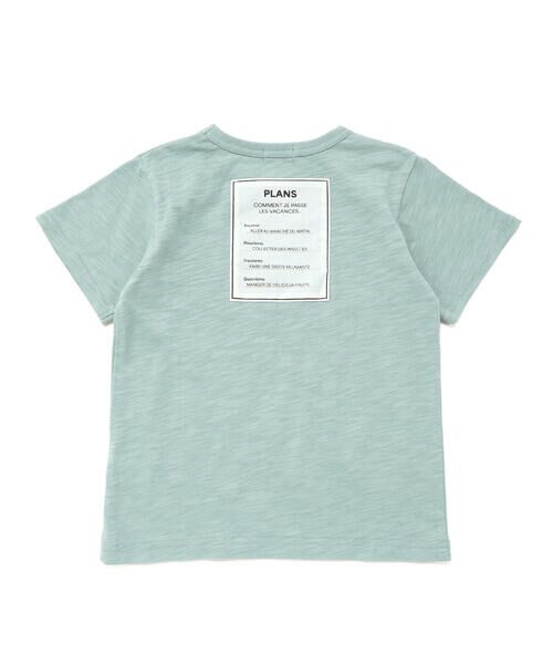 BeBe / べべ Tシャツ | ストライプテープロゴバックネームスラブ天竺半袖Tシャツ(90~150cm) | 詳細2