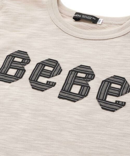 BeBe / べべ Tシャツ | ストライプテープロゴバックネームスラブ天竺半袖Tシャツ(90~150cm) | 詳細10