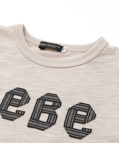 BeBe / べべ Tシャツ | ストライプテープロゴバックネームスラブ天竺半袖Tシャツ(90~150cm) | 詳細9