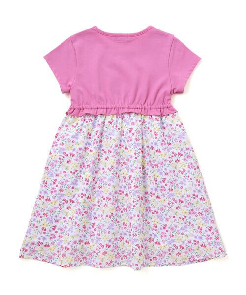 BeBe / べべ ミニ丈・ひざ丈ワンピース | 【お揃い】シャンドゥフルールプリントローン天竺切り替えワンピース(80~150cm) | 詳細9