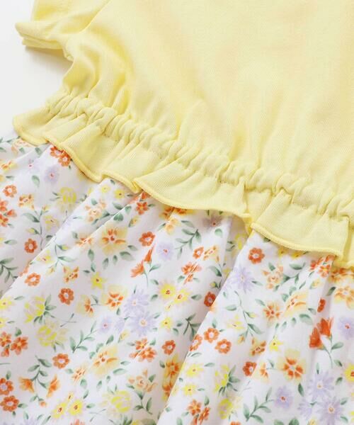 BeBe / べべ ミニ丈・ひざ丈ワンピース | 【お揃い】シャンドゥフルールプリントローン天竺切り替えワンピース(80~150cm) | 詳細16