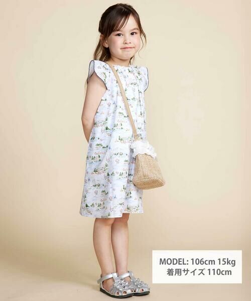 BeBe / べべ ミニ丈・ひざ丈ワンピース | 【お揃い】ブローニュプリントローンフレアワンピース(80~150cm) | 詳細3