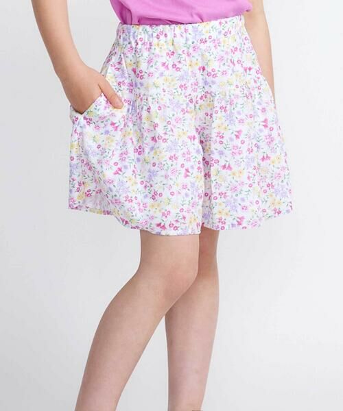 BeBe/べべ 【お揃い】シャンドゥフルールプリントローンキュロットパンツ(90~150cm) ピンク系 100cm BeBe/べべ 【お揃い】シャンドゥフルールプリントローンキュロットパンツ(90~150cm) ピンク系 100cm