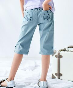 BeBe / べべ ショート・ハーフ・半端丈パンツ | フラワー刺しゅうポケットストレッチウェザーカプリパンツ(90~160cm)