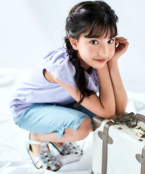 BeBe / べべ ショート・ハーフ・半端丈パンツ | フラワー刺しゅうポケットストレッチウェザーカプリパンツ(90~160cm) | 詳細12