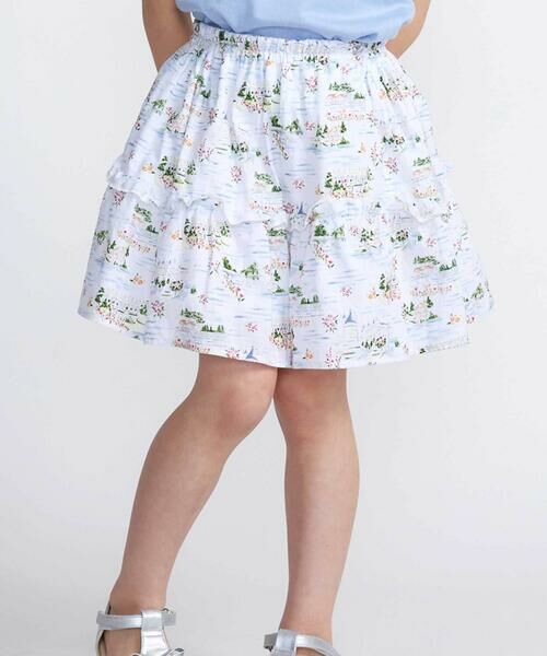 BeBe/べべ 【お揃い】ブローニュプリントローンメロウフリルキュロットパンツ(90~150cm) オフホワイト系 120cm BeBe/べべ 【お揃い】ブローニュプリントローンメロウフリルキュロットパンツ(90~150cm) オフホワイト系 120cm