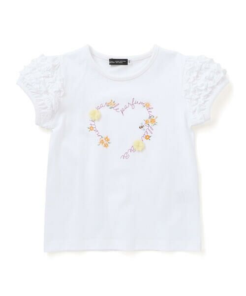 BeBe / べべ Tシャツ | クロンドフルール天竺フリルパフスリーブTシャツ(90~150cm) | 詳細4