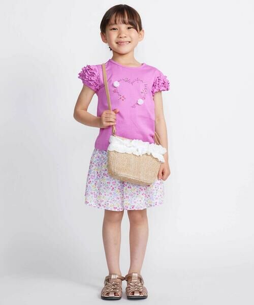 BeBe / べべ Tシャツ | クロンドフルール天竺フリルパフスリーブTシャツ(90~150cm) | 詳細13