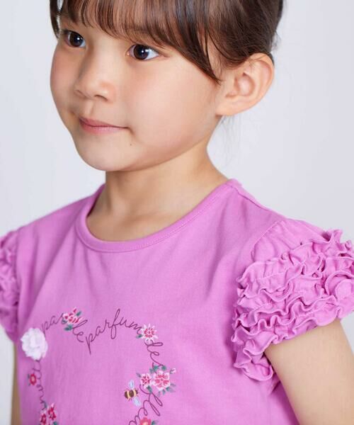 BeBe / べべ Tシャツ | クロンドフルール天竺フリルパフスリーブTシャツ(90~150cm) | 詳細15
