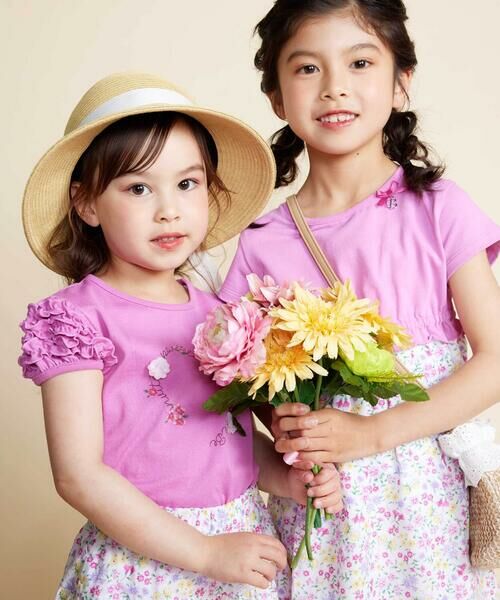 BeBe / べべ Tシャツ | クロンドフルール天竺フリルパフスリーブTシャツ(90~150cm) | 詳細18