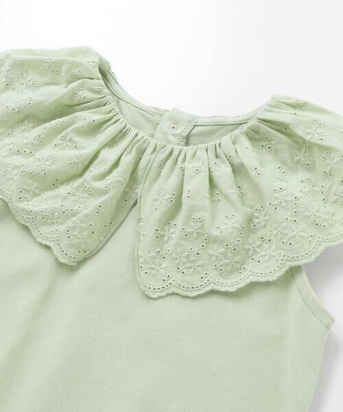 BeBe / べべ Tシャツ | スカラップレースフリルカラー天竺ノースリーブTシャツ(90~150cm) | 詳細3
