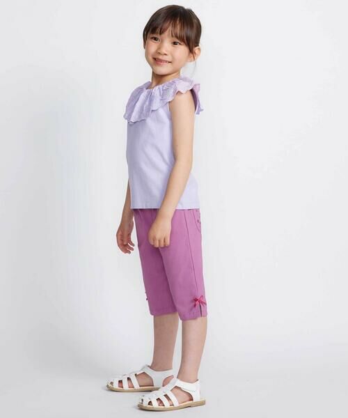 BeBe / べべ Tシャツ | スカラップレースフリルカラー天竺ノースリーブTシャツ(90~150cm) | 詳細14