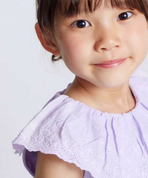 BeBe / べべ Tシャツ | スカラップレースフリルカラー天竺ノースリーブTシャツ(90~150cm) | 詳細16