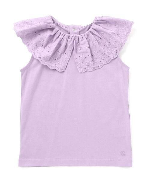 BeBe / べべ Tシャツ | スカラップレースフリルカラー天竺ノースリーブTシャツ(90~150cm) | 詳細18
