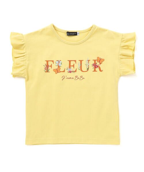 BeBe / べべ Tシャツ | ちょうちょモチーフFLEURロゴ天竺フリル袖Tシャツ(90~160cm) | 詳細10