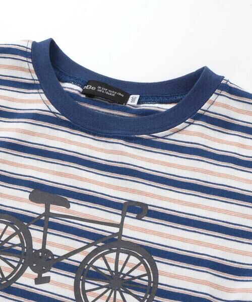 BeBe / べべ Tシャツ | 自転車プリントマルチボーダー天竺半袖Tシャツ(90~160cm) | 詳細3
