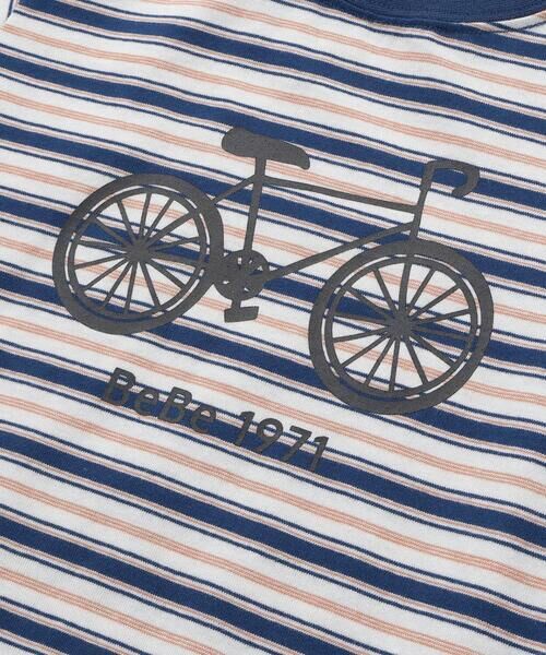 BeBe / べべ Tシャツ | 自転車プリントマルチボーダー天竺半袖Tシャツ(90~160cm) | 詳細4