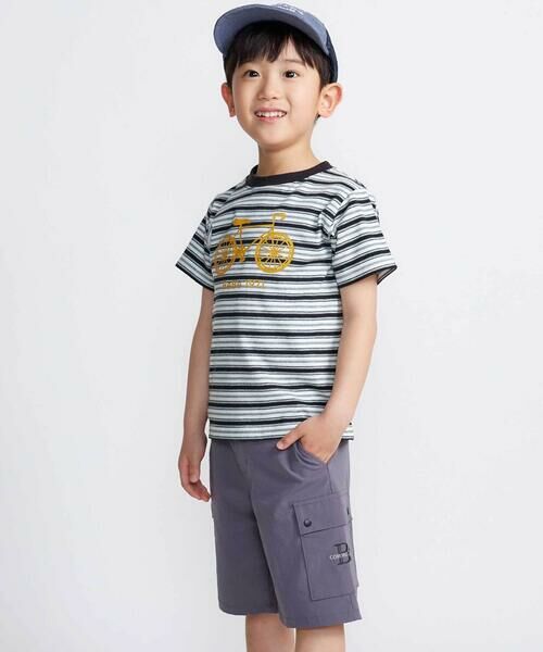 BeBe / べべ Tシャツ | 自転車プリントマルチボーダー天竺半袖Tシャツ(90~160cm) | 詳細9