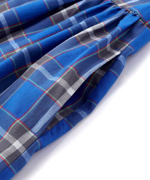 BeBe / べべ ミニ丈・ひざ丈ワンピース | 【お揃い】【神戸タータン×BeBe】チェックダブルボタンフリル袖ワンピース(90~150cm) | 詳細12