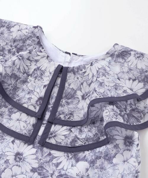 BeBe / べべ ミニ丈・ひざ丈ワンピース | 【カバリエレ・アズーロ】ローンフローラルプリントフリルカラーワンピース(90~140cm) | 詳細2