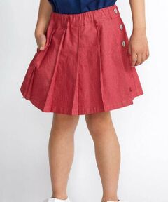 BeBe / べべ ショート・ハーフ・半端丈パンツ | カラーデニムサイドボタンプリーツスカパン(90~150cm)