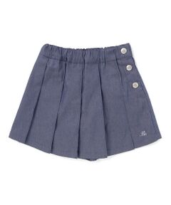 BeBe / べべ ショート・ハーフ・半端丈パンツ | カラーデニムサイドボタンプリーツスカパン(90~150cm)