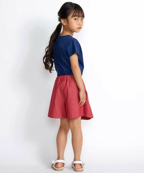 BeBe / べべ ショート・ハーフ・半端丈パンツ | カラーデニムサイドボタンプリーツスカパン(90~150cm) | 詳細2