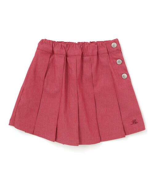 BeBe / べべ ショート・ハーフ・半端丈パンツ | カラーデニムサイドボタンプリーツスカパン(90~150cm) | 詳細6