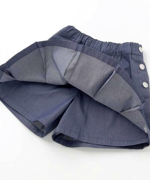 BeBe / べべ ショート・ハーフ・半端丈パンツ | カラーデニムサイドボタンプリーツスカパン(90~150cm) | 詳細13