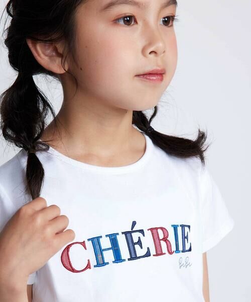 BeBe / べべ Tシャツ | 【お揃い】【神戸タータン×BeBe】ロゴパッチ刺しゅう半袖Tシャツ(90~160cm) | 詳細2