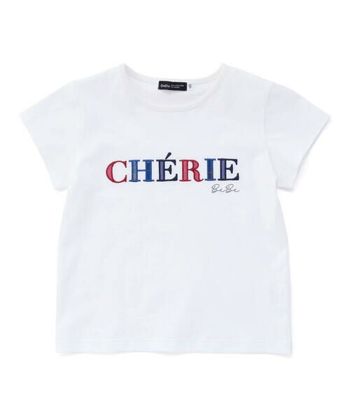 BeBe / べべ Tシャツ | 【お揃い】【神戸タータン×BeBe】ロゴパッチ刺しゅう半袖Tシャツ(90~160cm) | 詳細6