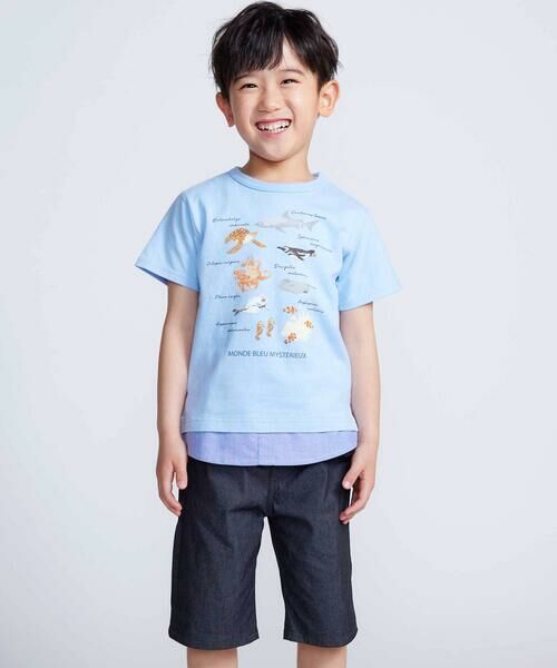 BeBe / べべ Tシャツ | 【 速乾 】【神戸須磨シーワールド×BeBe】不思議な青い世界 海の生きもの半袖Tシャツ(80~140cm) | 詳細2