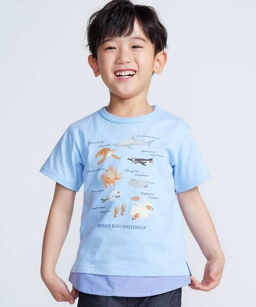 BeBe/べべ 【 速乾 】【神戸須磨シーワールド×BeBe】不思議な青い世界 海の生きもの半袖Tシャツ(80~140cm) ブルー 130cm BeBe/べべ 【 速乾 】【神戸須磨シーワールド×BeBe】不思議な青い世界 海の生きもの半袖Tシャツ(80~140cm) ブルー 130cm
