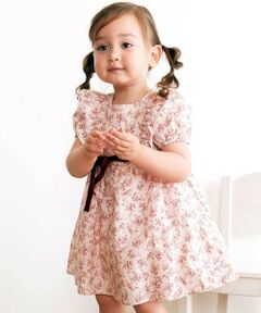 BeBe / べべ ミニ丈・ひざ丈ワンピース | 【お揃い】コットンローンフラワープリントパフスリーブワンピース(80~100cm)