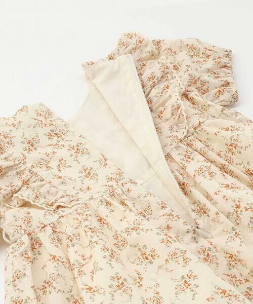 BeBe / べべ ミニ丈・ひざ丈ワンピース | 【お揃い】コットンローンフラワープリントパフスリーブワンピース(80~100cm) | 詳細12