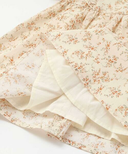 BeBe / べべ ミニ丈・ひざ丈ワンピース | 【お揃い】コットンローンフラワープリントパフスリーブワンピース(80~100cm) | 詳細13