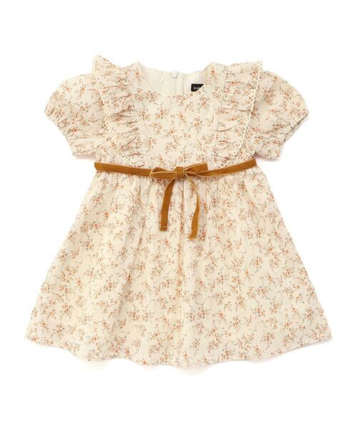 BeBe / べべ ミニ丈・ひざ丈ワンピース | 【お揃い】コットンローンフラワープリントパフスリーブワンピース(80~100cm) | 詳細6