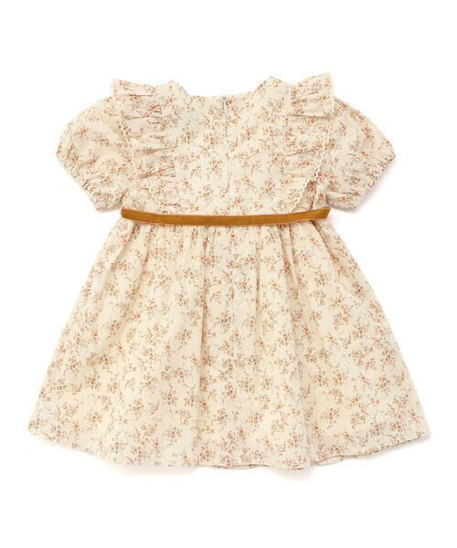 BeBe / べべ ミニ丈・ひざ丈ワンピース | 【お揃い】コットンローンフラワープリントパフスリーブワンピース(80~100cm) | 詳細7