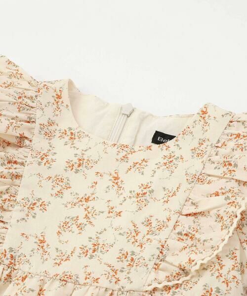 BeBe / べべ ミニ丈・ひざ丈ワンピース | 【お揃い】コットンローンフラワープリントパフスリーブワンピース(80~100cm) | 詳細8
